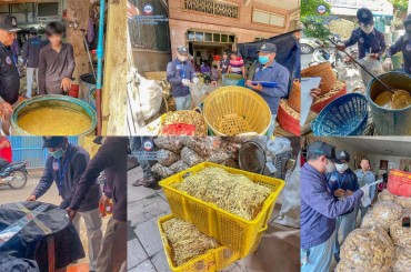 មន្ត្រីជំនាញ «ក. ប. ប» ចុះត្រួតពិនិត្យសុវត្ថិភាពម្ហូបអាហារ ក្នុងភូមិសាស្រ្ត សង្កាត់បឹងសាឡាង និងផ្សារនាគមាស សង្កាត់ផ្សារដើមគរ ខណ្ឌទួលគោក រាជធានីភ្នំពេញ