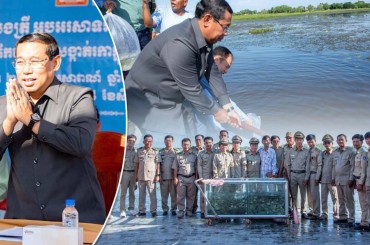 រដ្ឋបាលខេត្តតាកែវ រៀបចំពិធីលែងត្រី ចម្រុះជាង ២០០០០ក្បាល នៅក្នុងបឹងតាកែវ ដើម្បីអបអរសាទរទិវាមច្ឆាជាតិ ០១ កក្ដដា