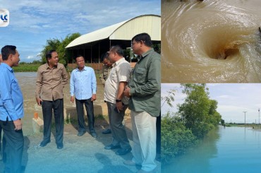 អភិបាលខេត្តកំពង់ធំ ចុះពិនិត្យស្ថានភាពជំនន់ទឹកស្ទឹងសែន និងជំនន់ទឹកភ្លៀង ដើម្បីរំដោះទឹកក្នុងក្រុង